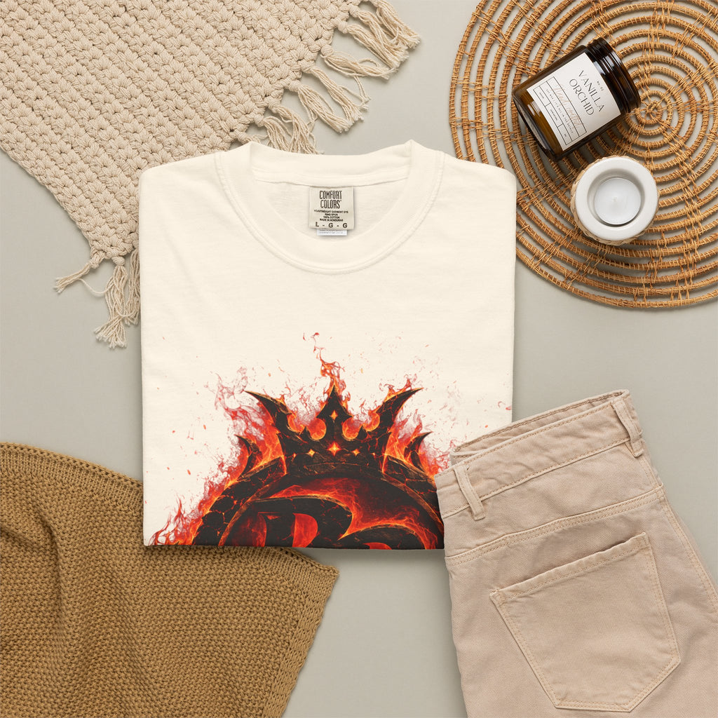 Power Runs Back PRB Flame Logo T-shirt | Fiery Emblem Tee, Grunge Rock Chic by Power Runs Black