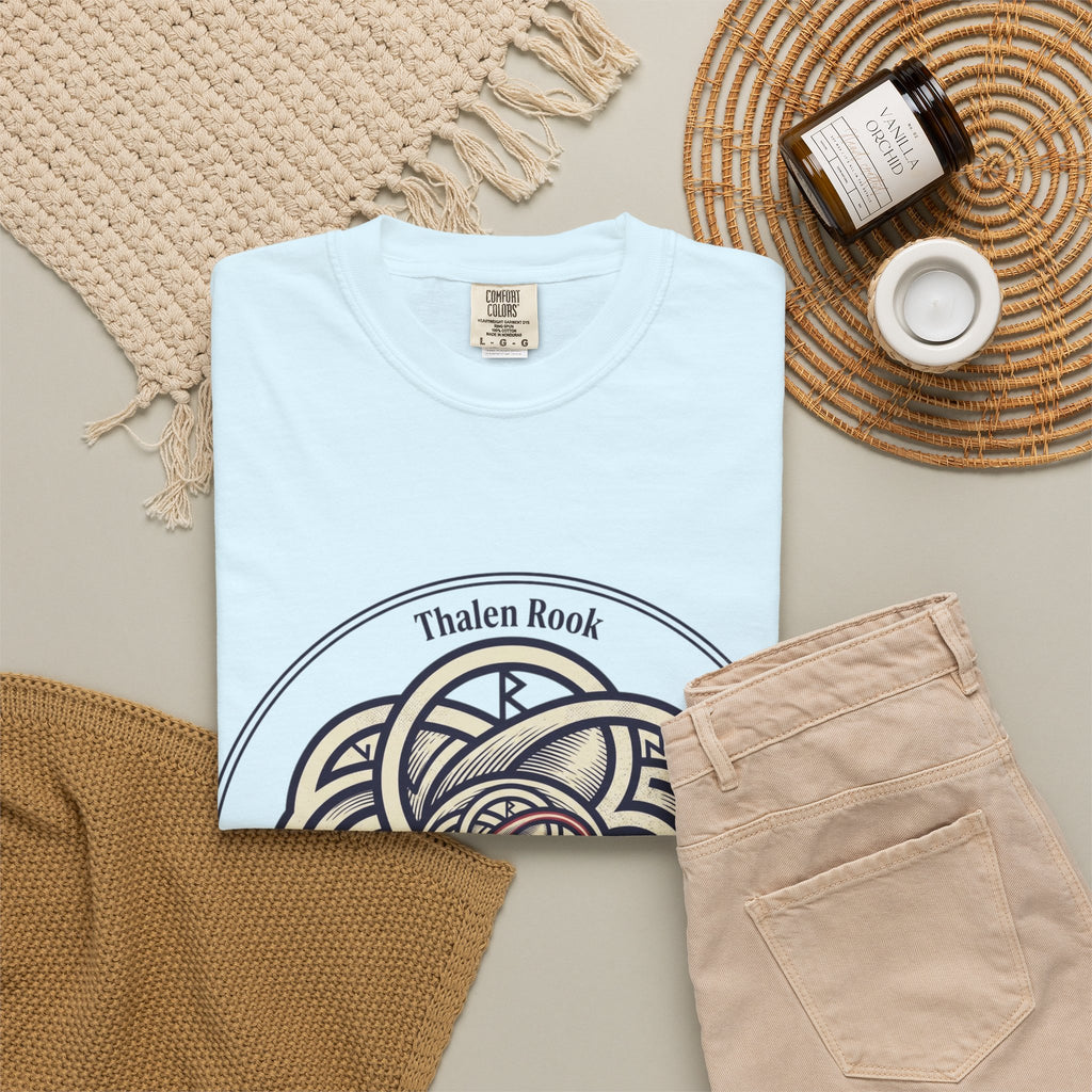 Power Runs Black PRB Thalen Rook Celtic Knot Graphic T-Shirt — "He stared too long..." Quote Tee by Printify