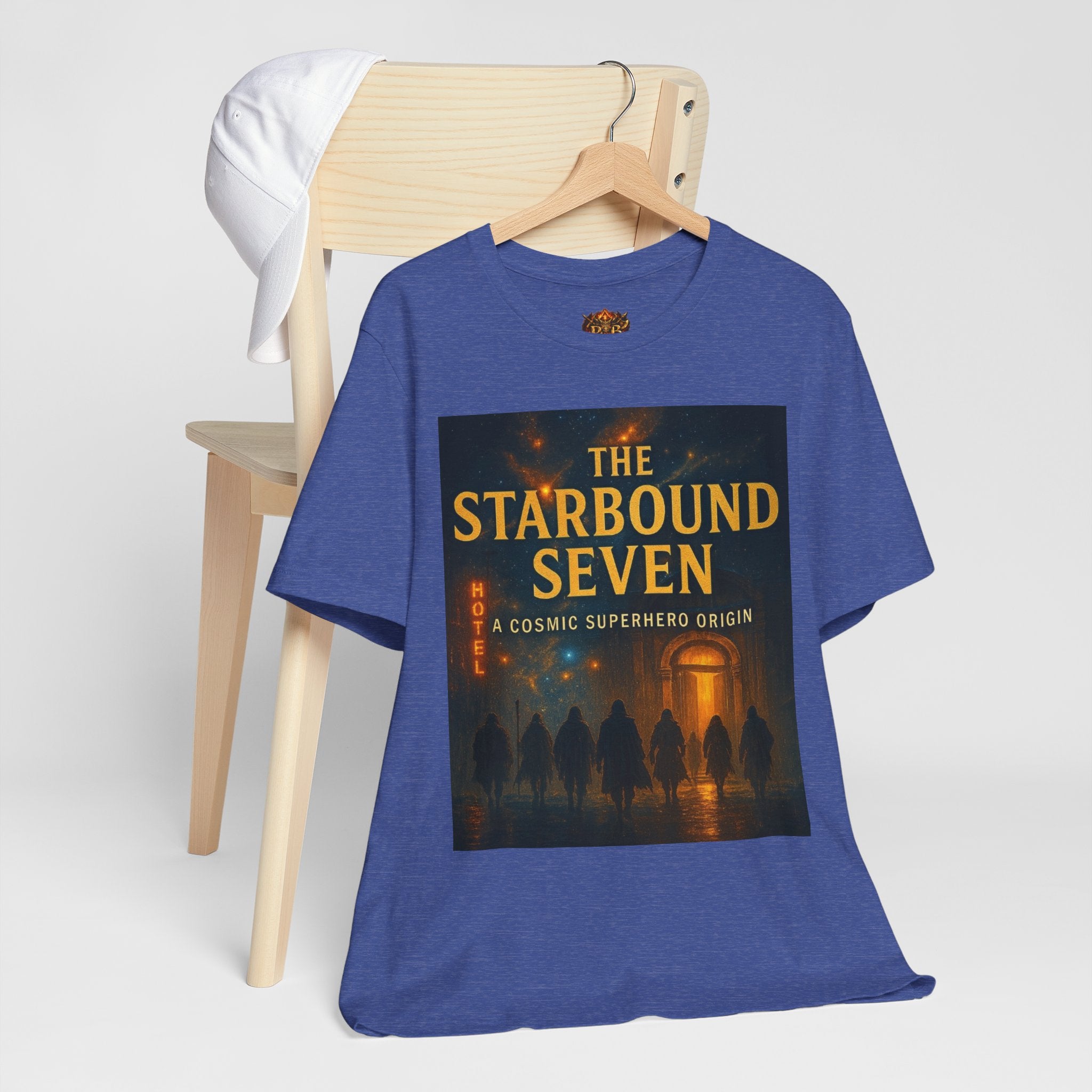 Power Runs Black PRB The Starbound Seven Tee – Retro Cosmic Superhero Poster Shirt by Power Runs Black