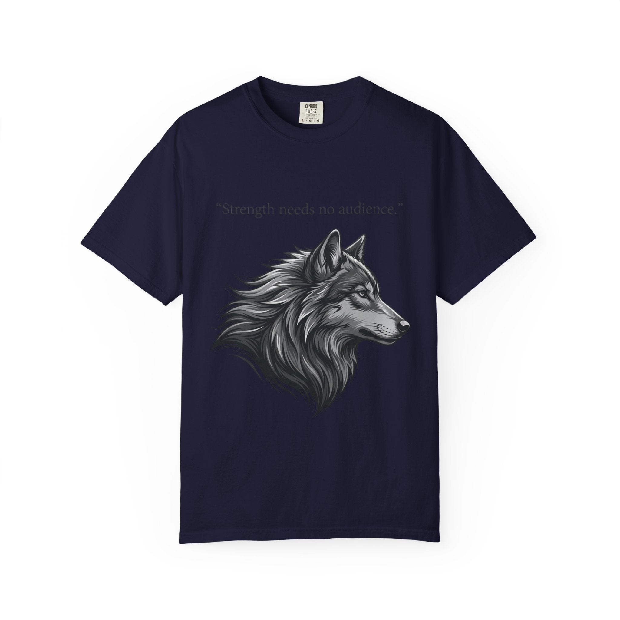 PRB Wolf Head T-Shirt — "Strength needs no audience" Inspirational Graphic Tee by Printify