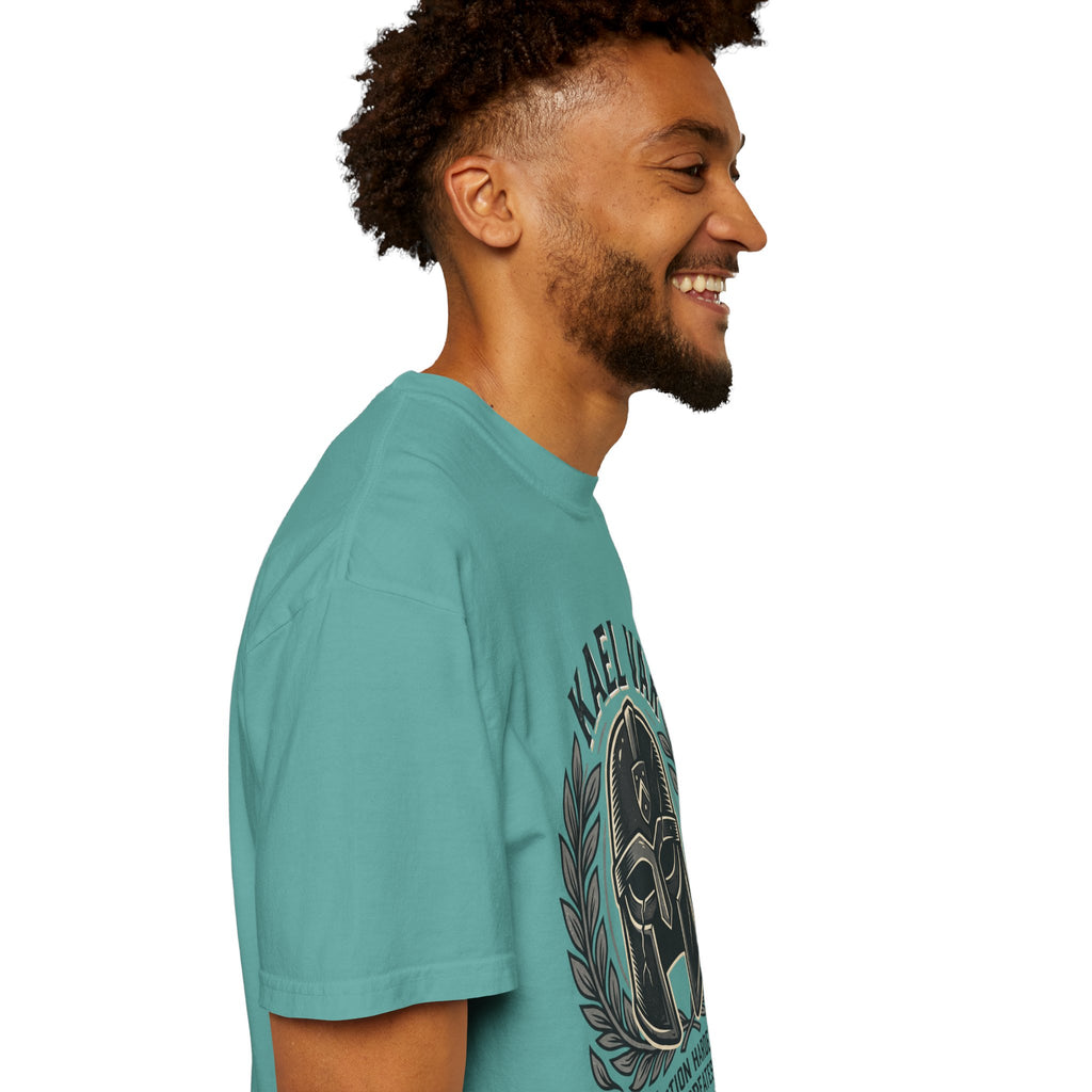 Power Runs Black PRB Kael Var Helmet Graphic T-Shirt — "Protection Hardens Form" Warrior Tee by Printify