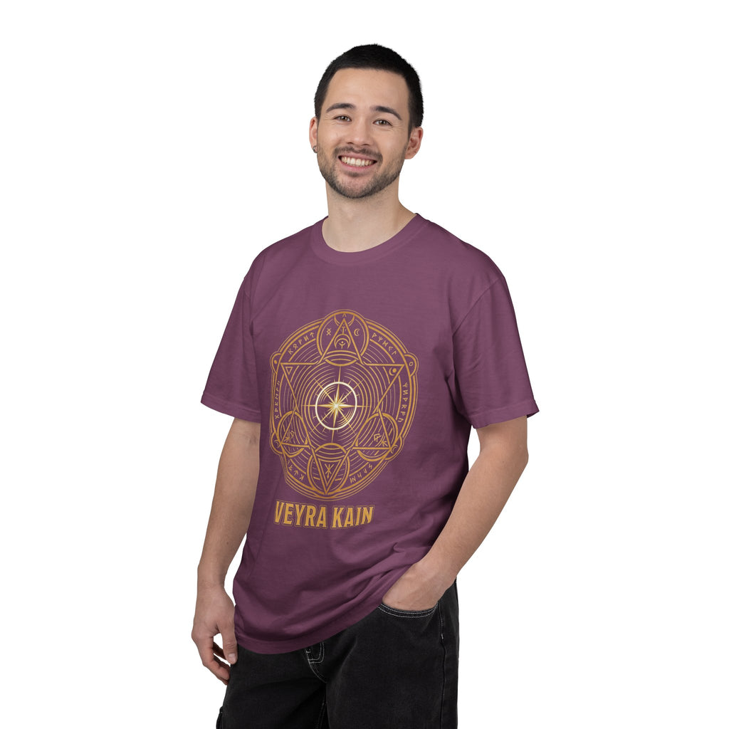 Power Runs Black PRB — Veyra Kain Geometric Sigil Tee with “Too Much Becomes Ruin” Graphic T-Shirt by Printify