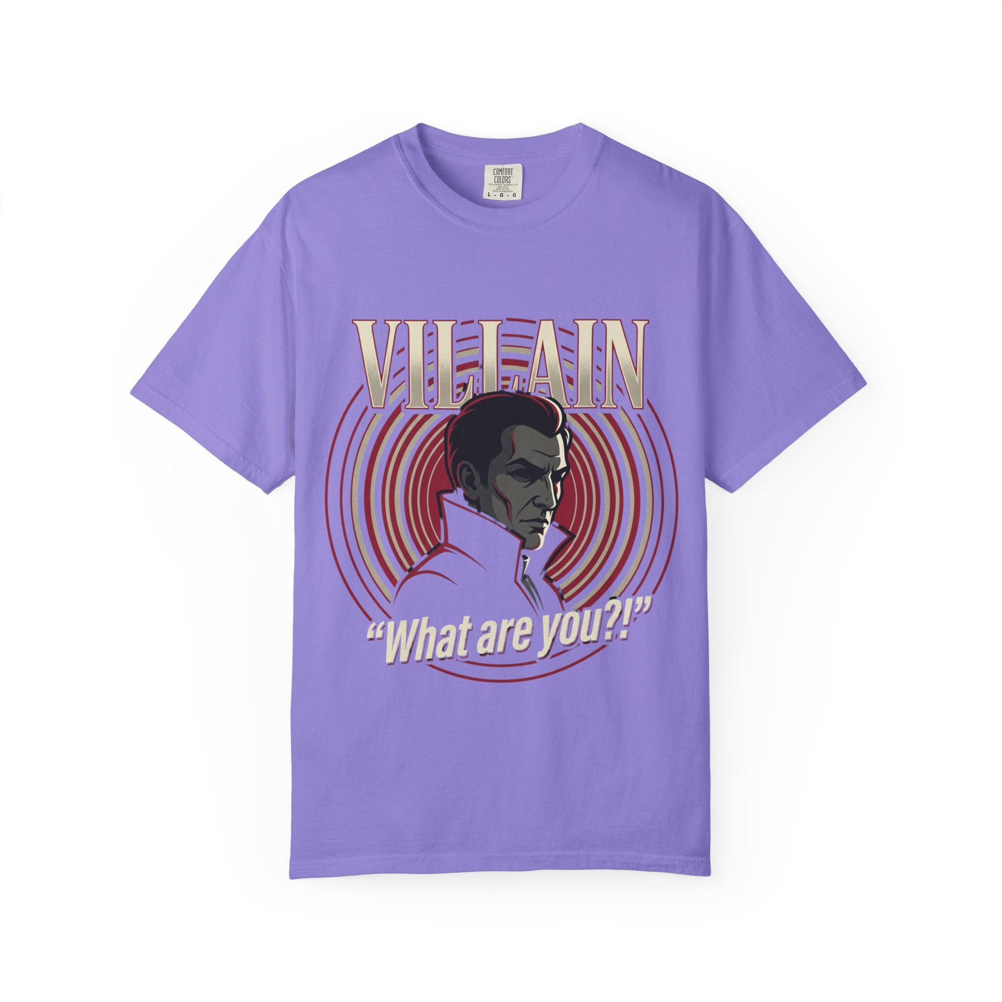 Power Runs Black Villain Portrait T-Shirt — "What Are You?" Graphic Tee by Power Runs Black