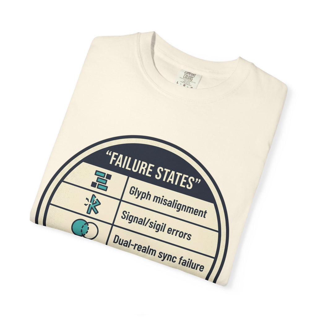 Power Runs Black PRB Failure States T-Shirt — Sci‑Fi Status Badge Graphic Tee by Power Runs Black