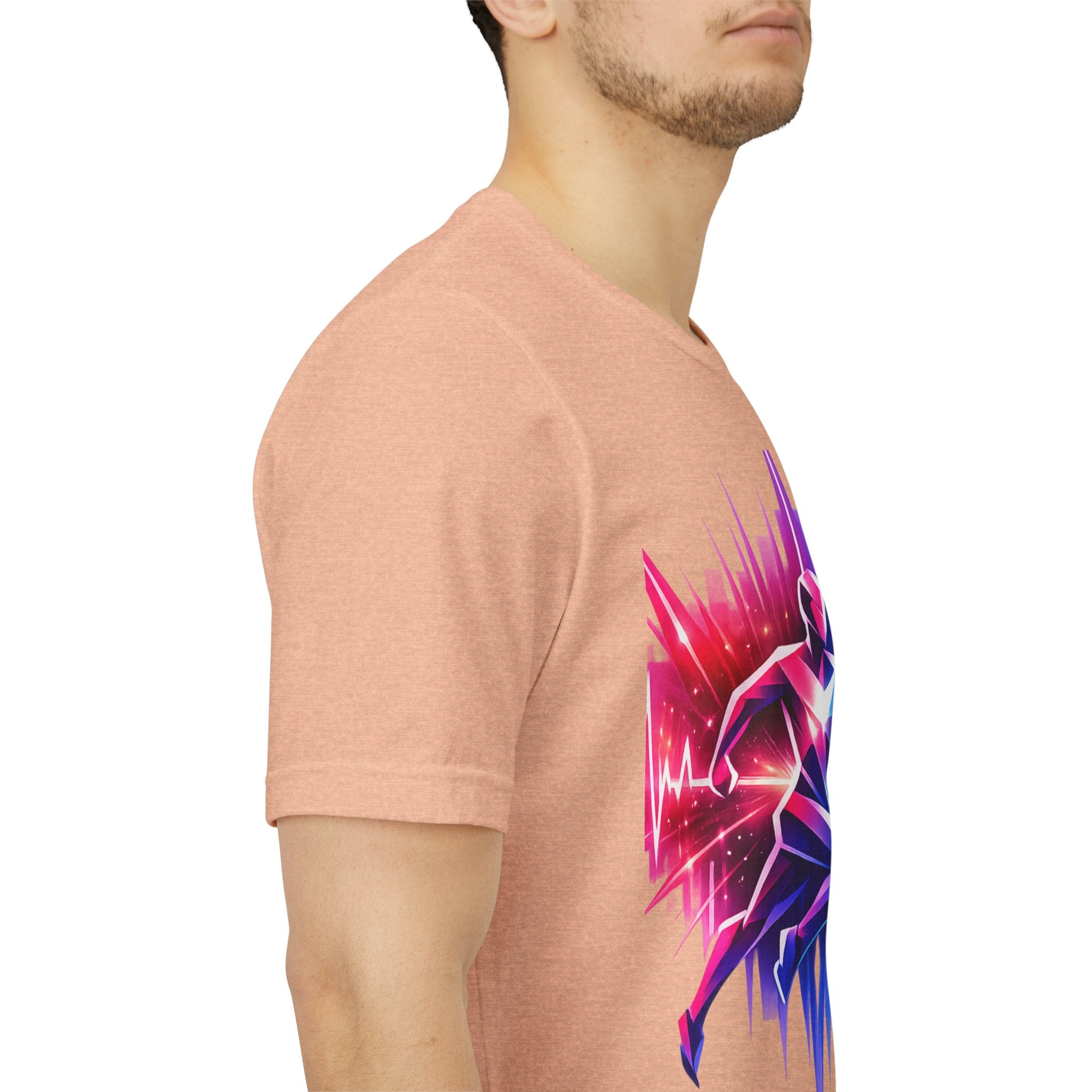 Power Runs Black PRB Running Pulse Graphic Tee — Neon Runner Heartbeat Sports T‑Shirt by Power Runs Black