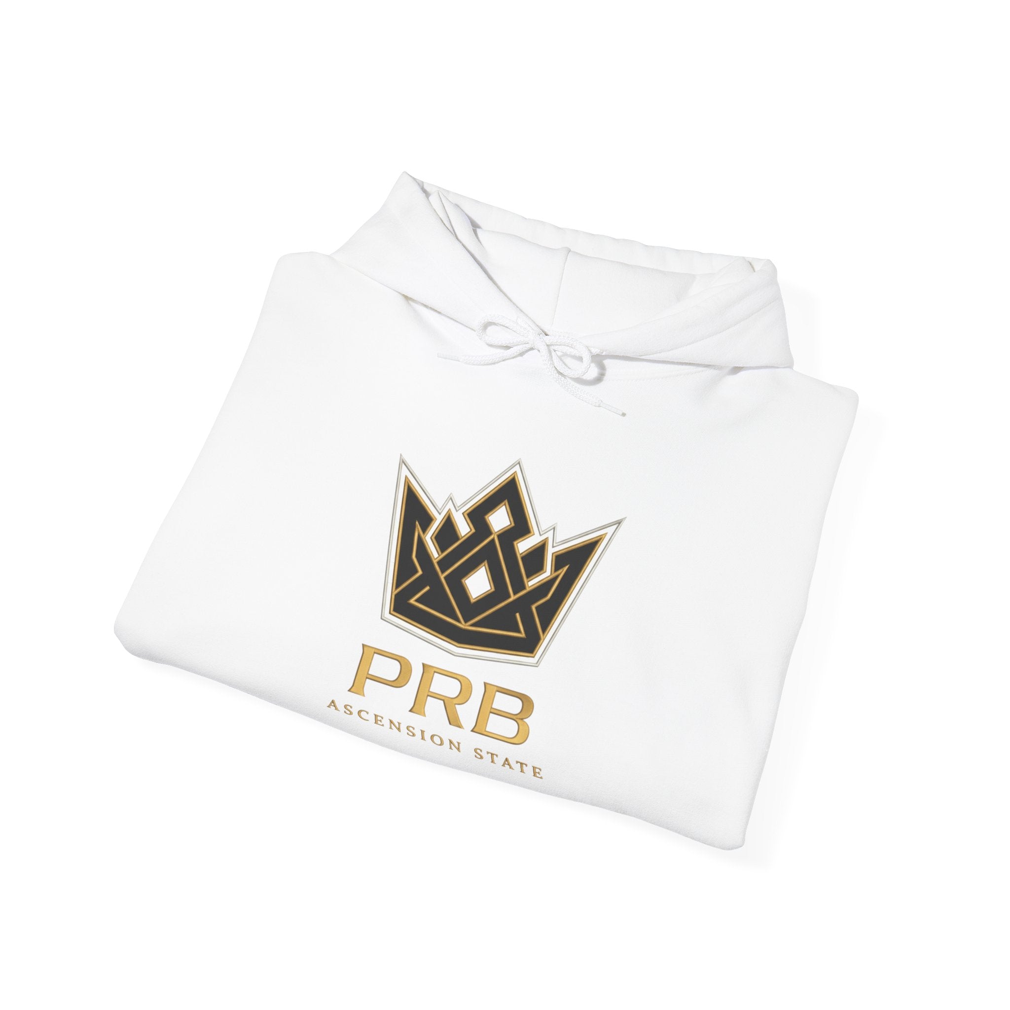 Power Runs Black PRB Logo Hoodie — Ascension State Crown Design by Printify