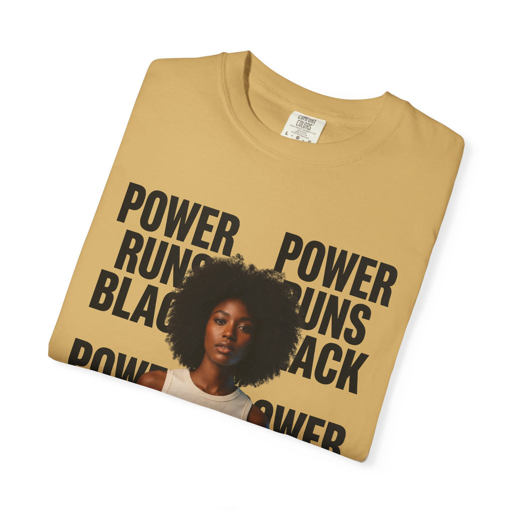 PRB Power Runs Black T-Shirt — Empowerment Portrait Tee by Power Runs Black