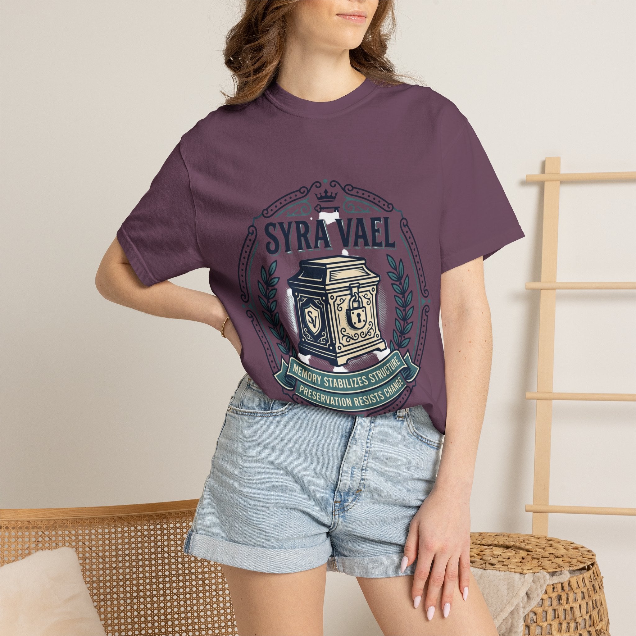 Power Runs Black PRB — Syra Vael Vintage Crest Tee by Power Runs Black
