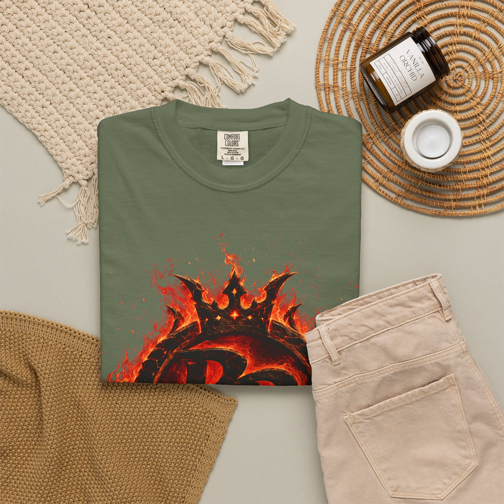 Power Runs Back PRB Flame Logo T-shirt | Fiery Emblem Tee, Grunge Rock Chic by Power Runs Black