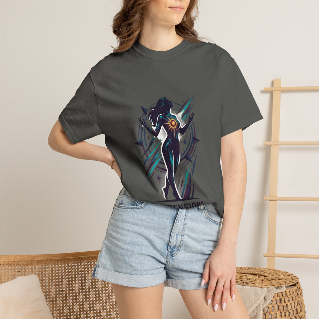 Power Runs Black PRB Ascension Graphic T-Shirt — Cosmic Silhouette Tee by Printify