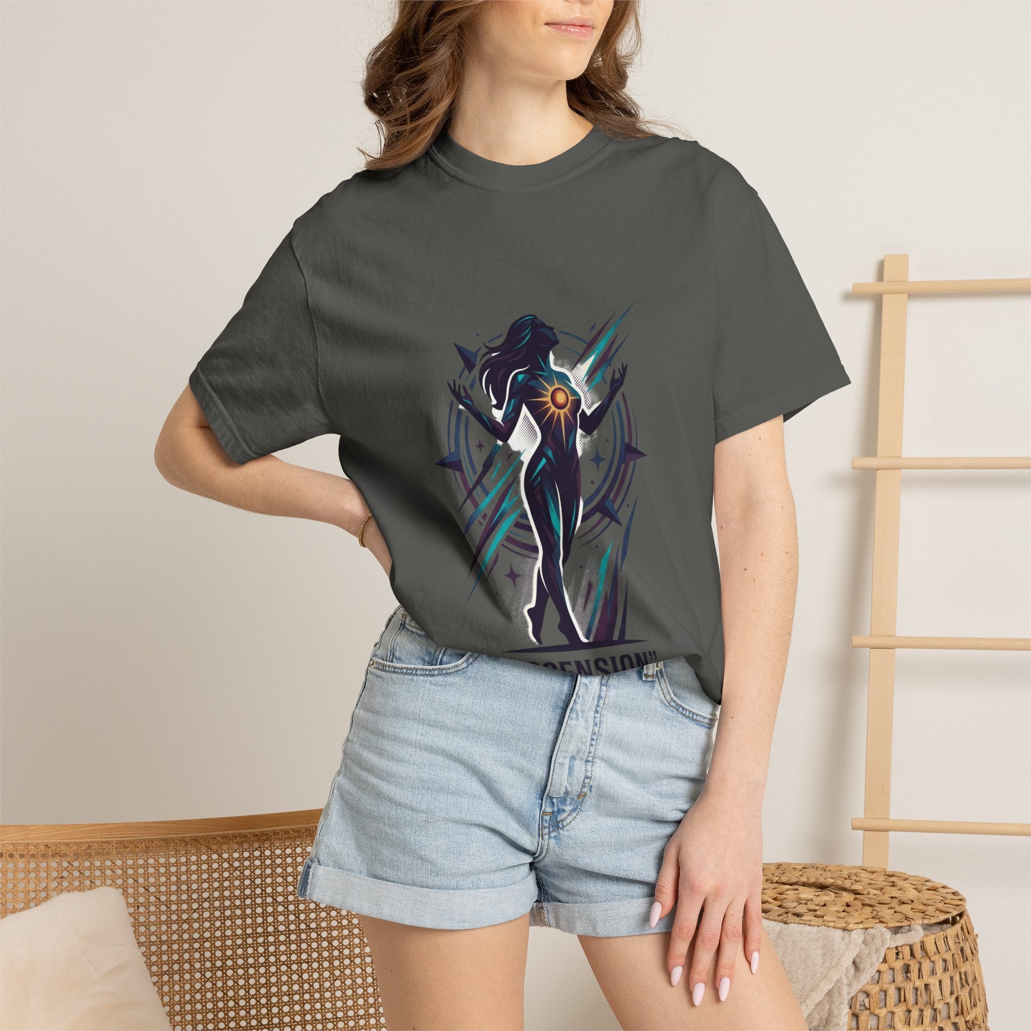 Power Runs Black PRB Ascension Graphic T-Shirt — Cosmic Silhouette Tee by Printify