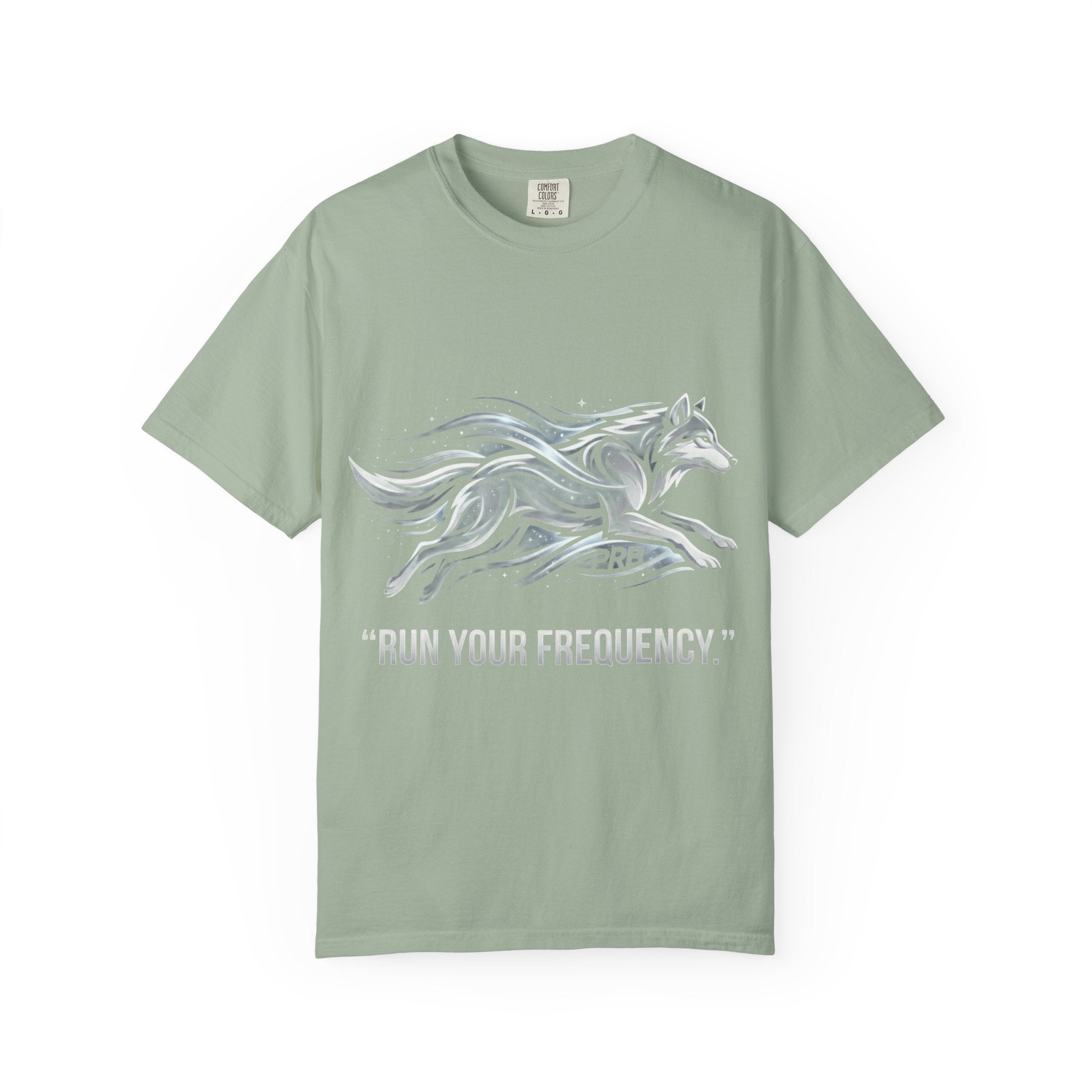 Wolf Graphic T-Shirt — 'Run Your Frequency' Motivational Tee by Printify