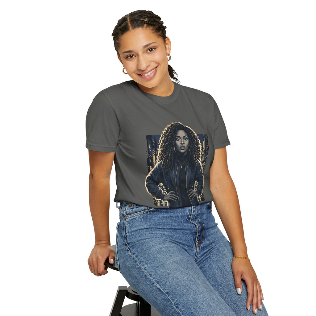 Pretty Rich Bitch The Collection by PRB T-Shirt — Bold Graphic Tee with Empowered Woman Portrait by Power Runs Black