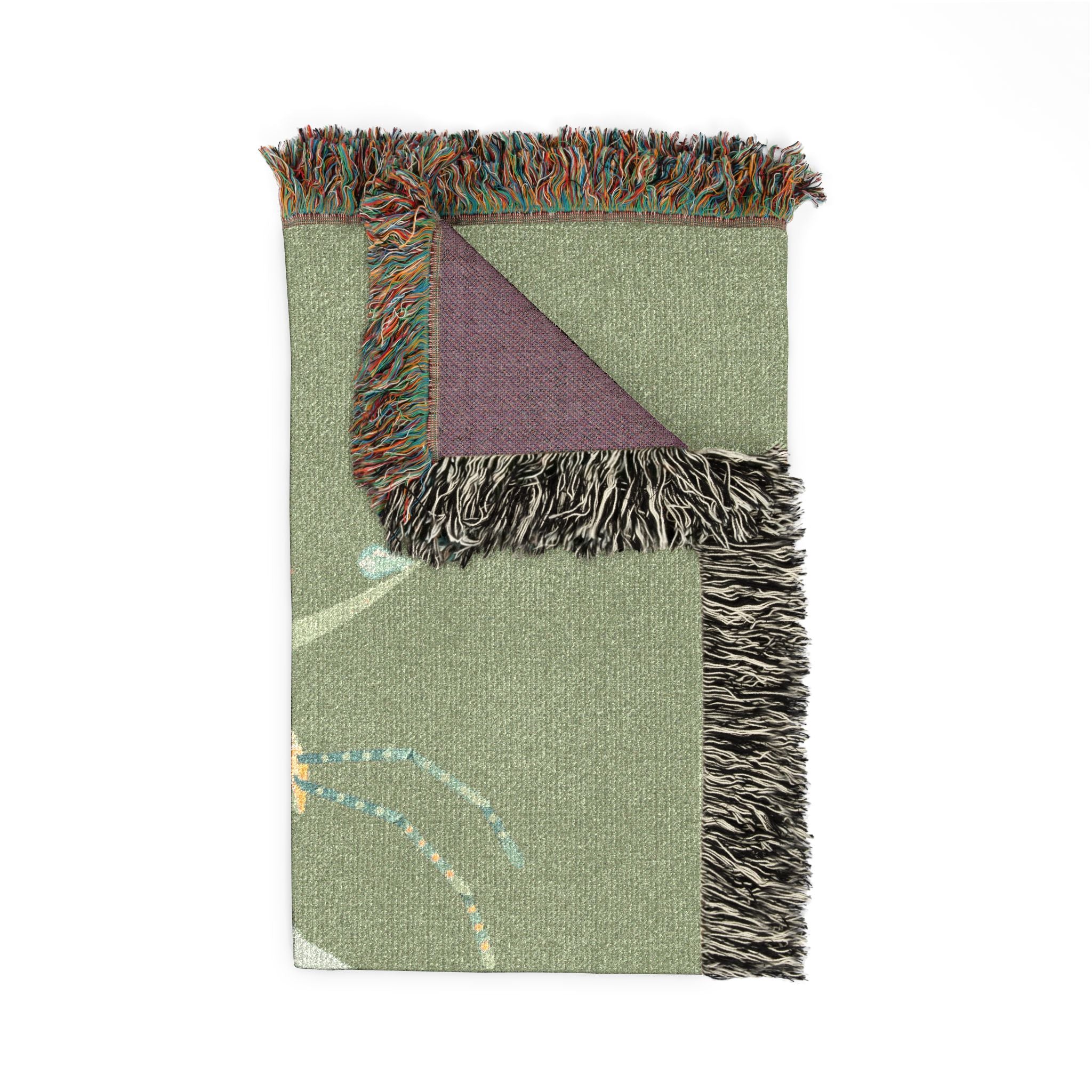 Neutral Ombre Woven Blanket | Beige to Charcoal Gradient Throw by Printify
