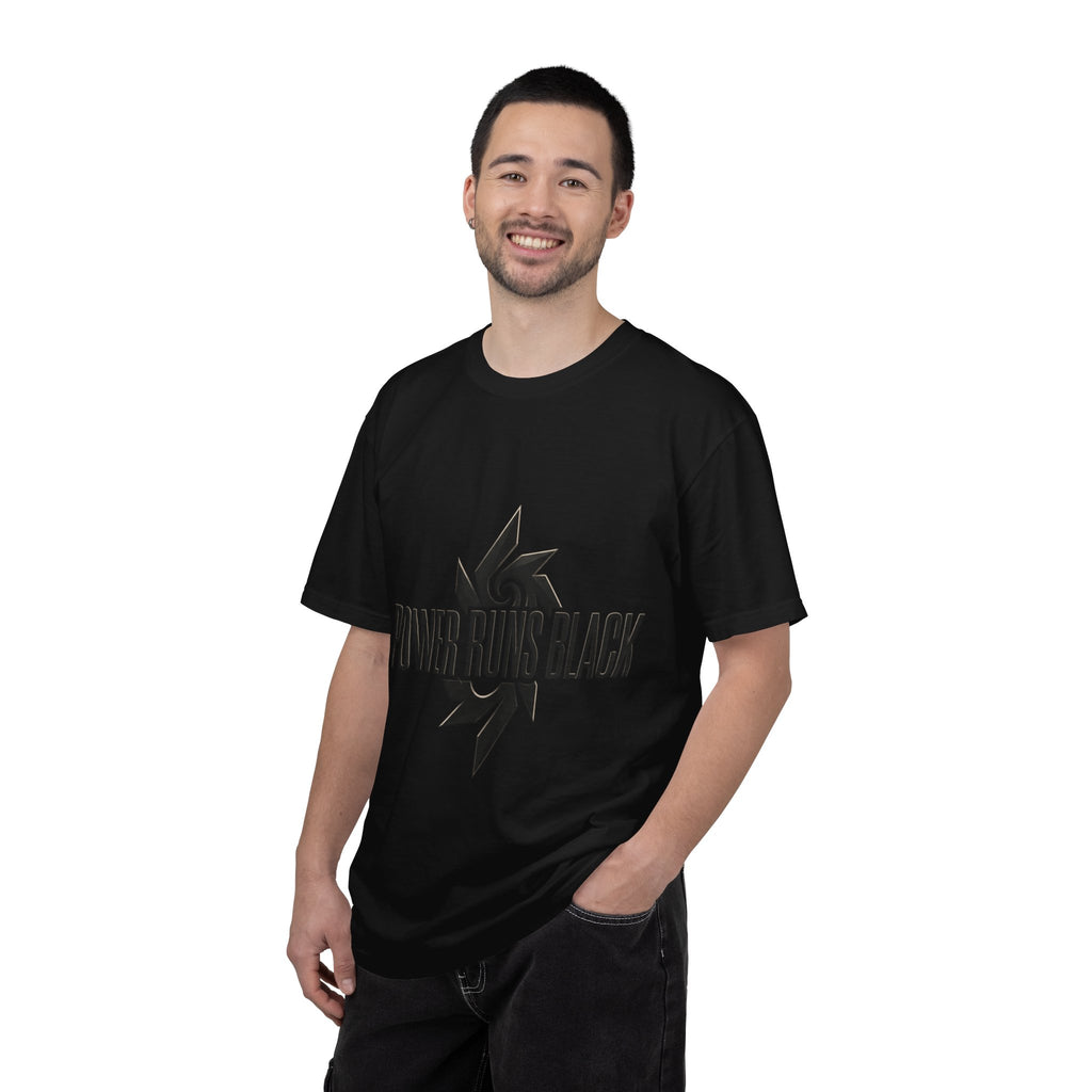 Power Runs Black PRB "Wear The Code" Mystic Shield T-Shirt — Geometric Sigil Graphic Tee by Printify
