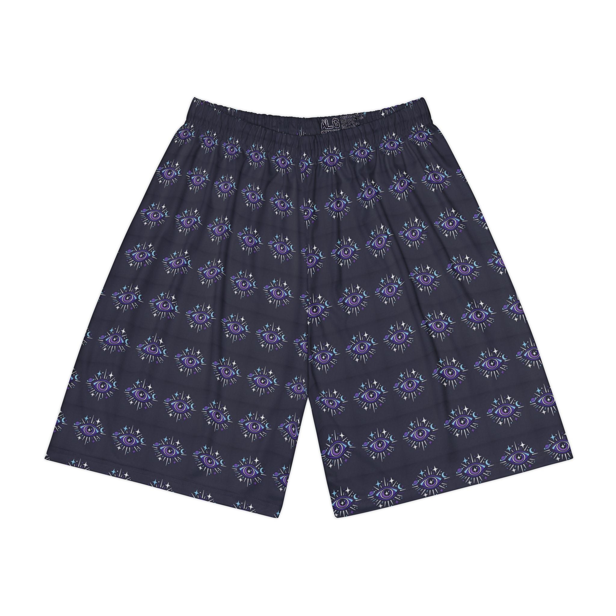 PRB Galaxy Cat Patterned Men’s Sports Shorts — Cosmic Purple AOP Athletic Shorts by Power Runs Black