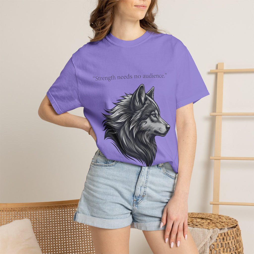 PRB Wolf Head T-Shirt — "Strength needs no audience" Inspirational Graphic Tee by Printify