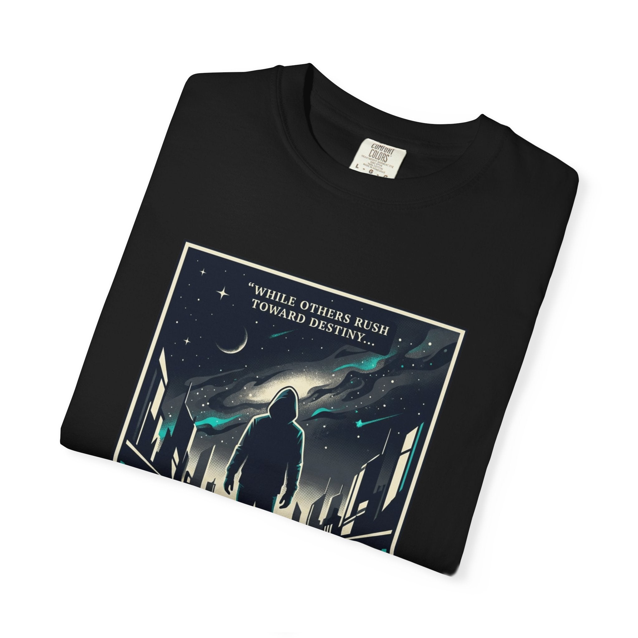 Power Runs Black Astra Sci‑Fi Graphic T-Shirt — "I walk toward understanding" Poster Design by Power Runs Black