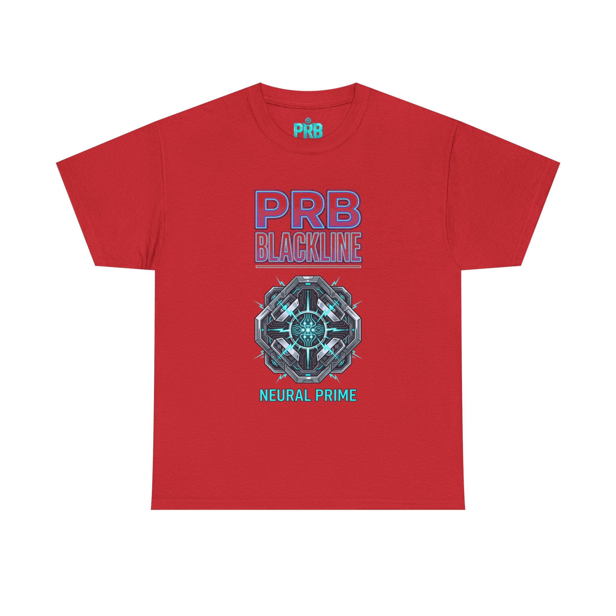 PRB Blackline Neural Prime Tech Tee — Futuristic Sci‑Fi Circuit Graphic T-Shirt by Printify