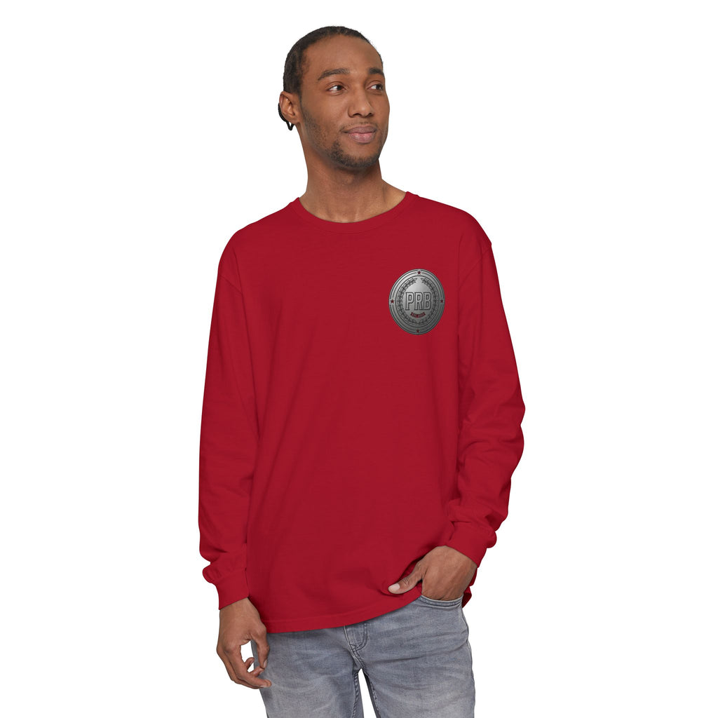 PRB The Starbound Seven graphic long sleeve shirt | cosmic superhero poster by Power Runs Black