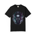 Printify PRB Third Eye Omni‑Vision Ascendant 4K Cosmic Portrait T-shirt | Mystic Black Face Artwork - T-Shirt