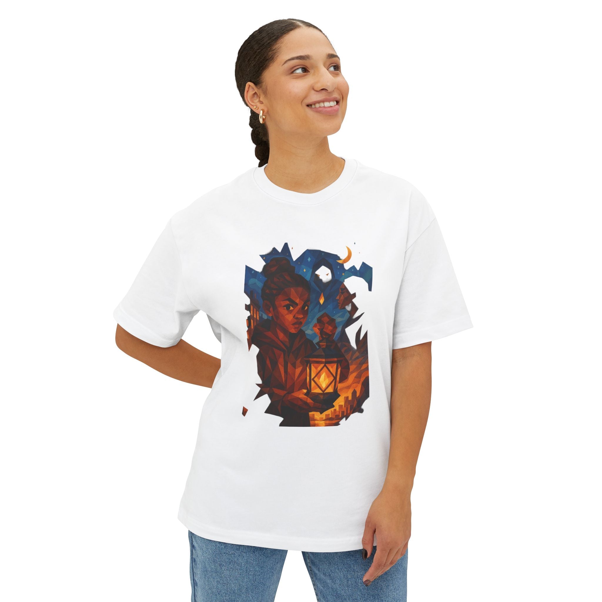 PRB Lantern Night Graphic Tee — Mystical Night Walk Art T-Shirt by Power Runs Black