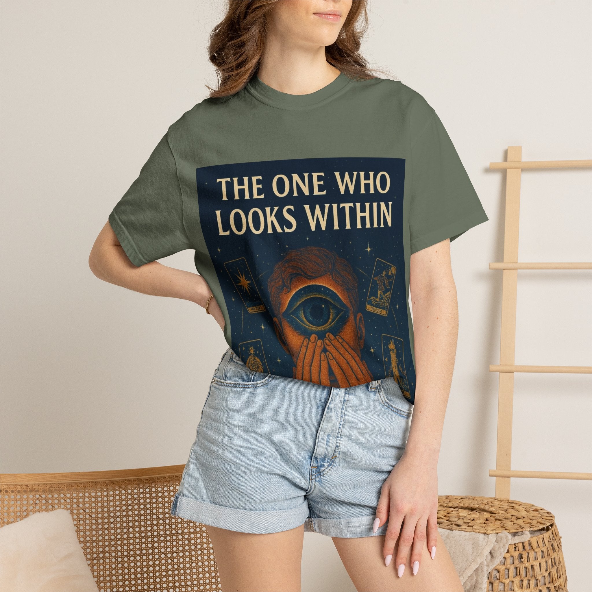 PRB Tarot Eye T-Shirt — "The One Who Looks Within" Mystical Graphic Tee by Power Runs Black