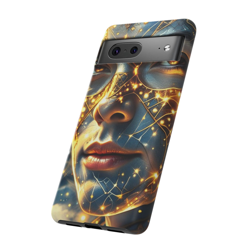 PRB Galactic Portrait Tough Case | Cosmic Face Phone Case, Starry Nebula Design by Power Runs Black
