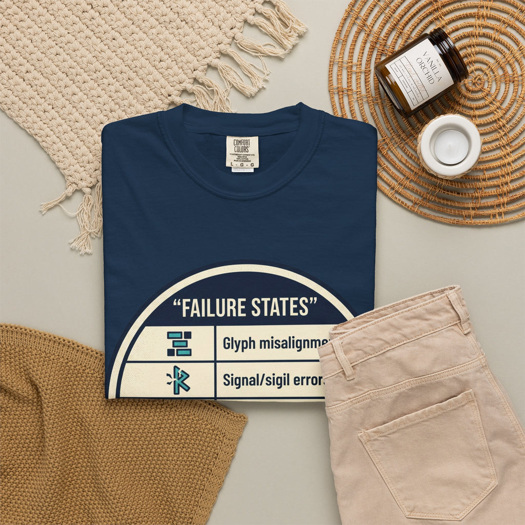 Power Runs Black PRB Failure States T-Shirt — Sci‑Fi Status Badge Graphic Tee by Power Runs Black