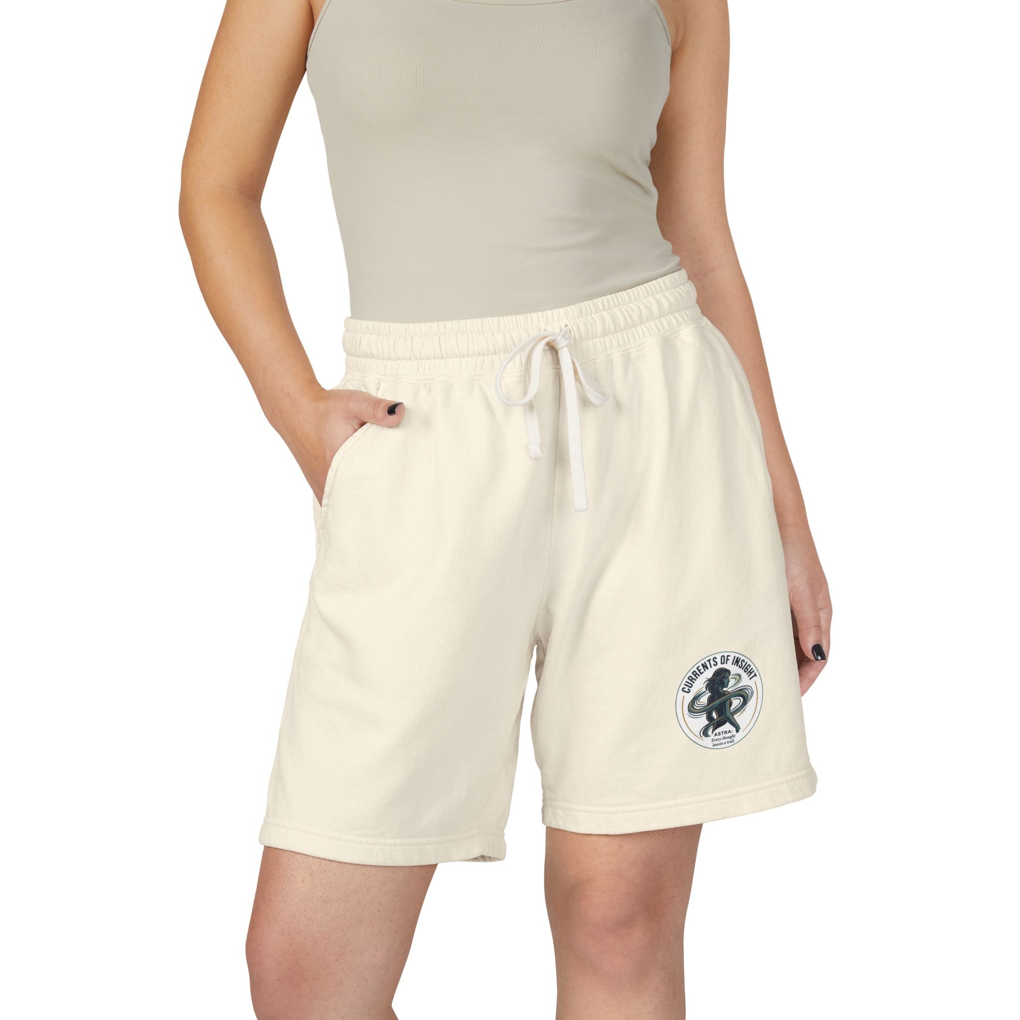 Power Runs Black Lightweight Fleece Sweat Shorts — Vintage Surf Patch by Power Runs Black