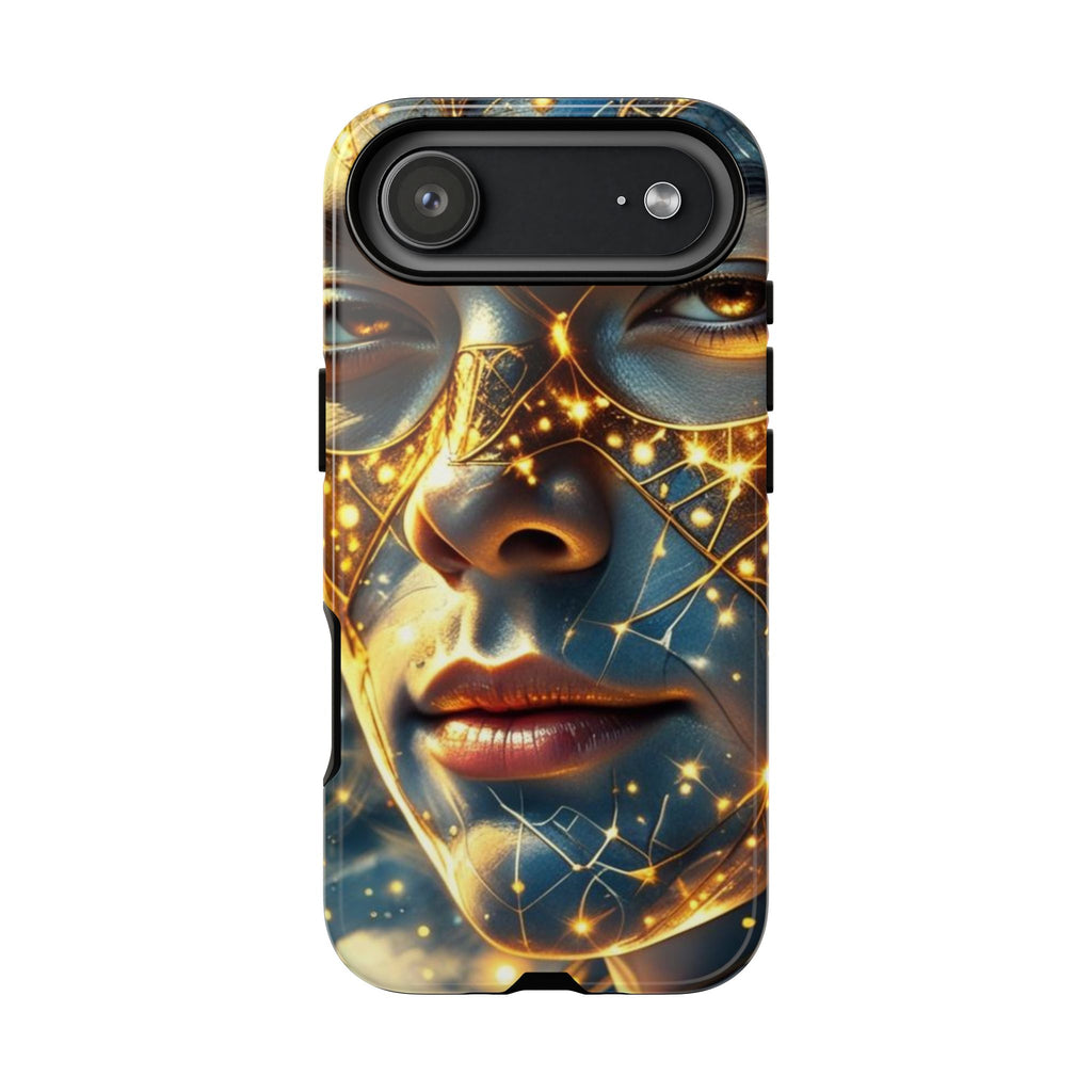 PRB Galactic Portrait Tough Case | Cosmic Face Phone Case, Starry Nebula Design by Power Runs Black