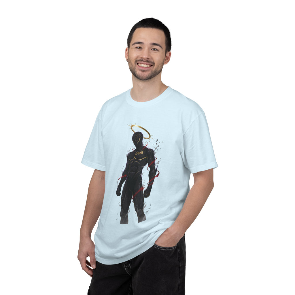 PRB Shadow Hero Graphic T-Shirt — Haloed Vigilante Illustration by Printify
