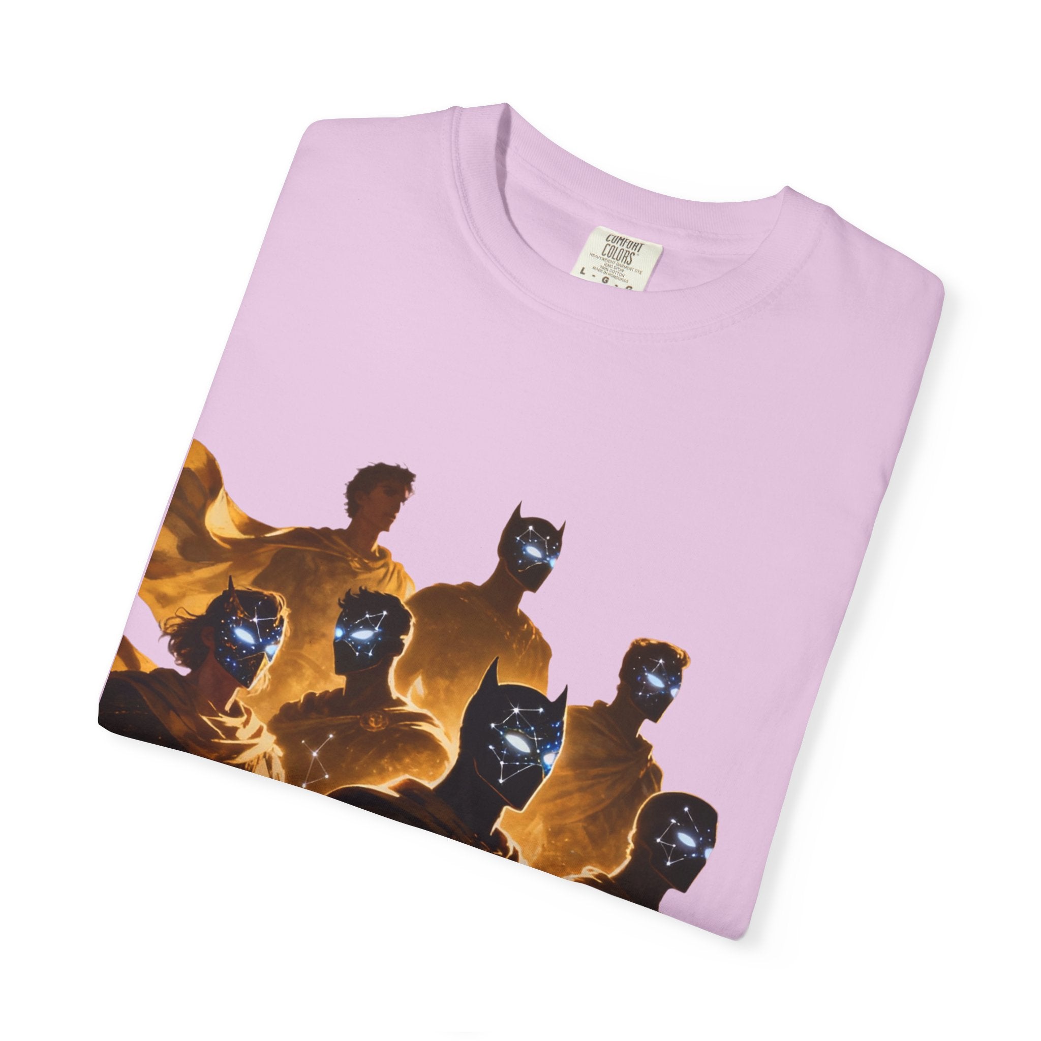 PRB Cosmic Heroes Graphic Tee (Golden Cloaks & Starry Faces) by Printify