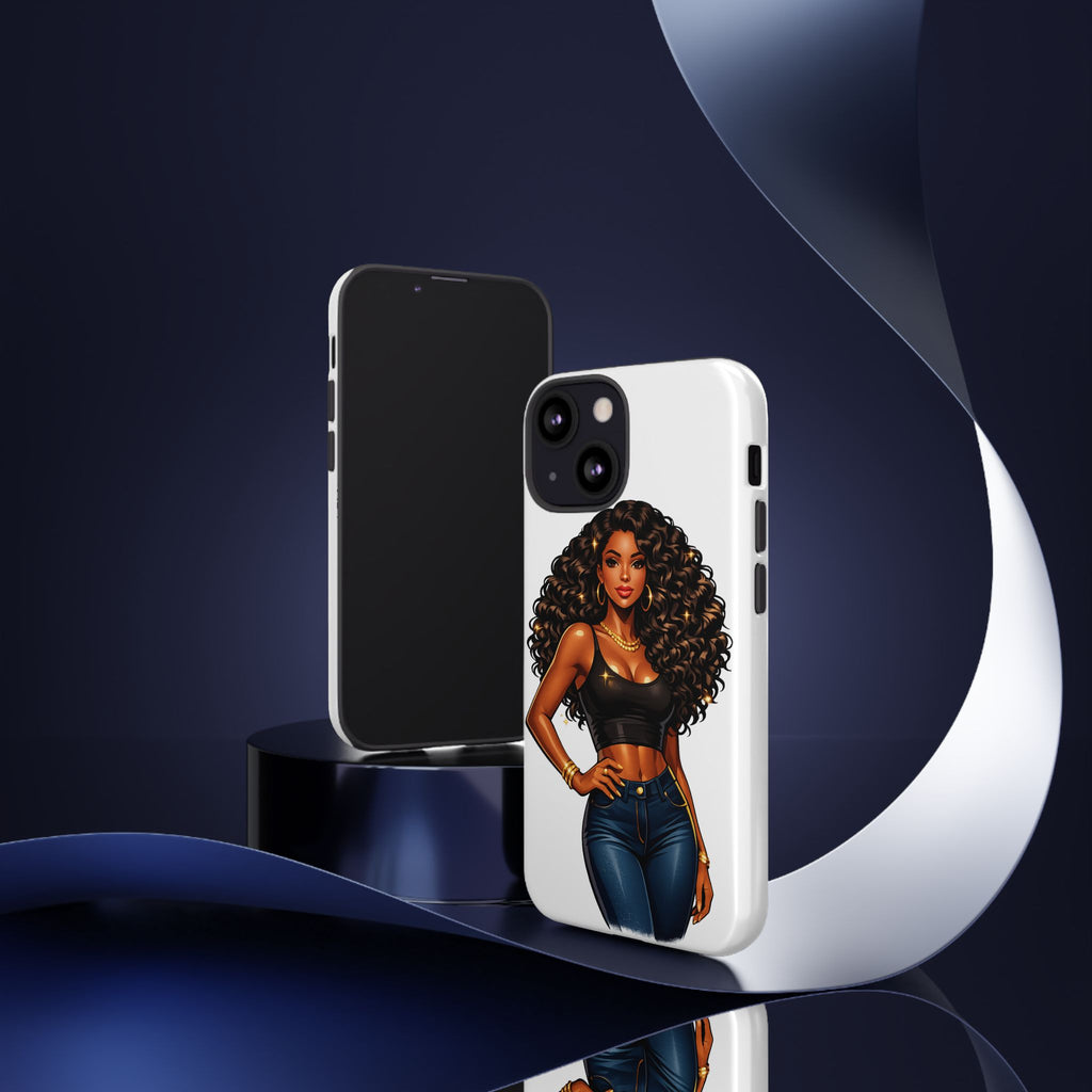 Pretty Rich Bitch by PRB Curly Hair Phone Case by Printify