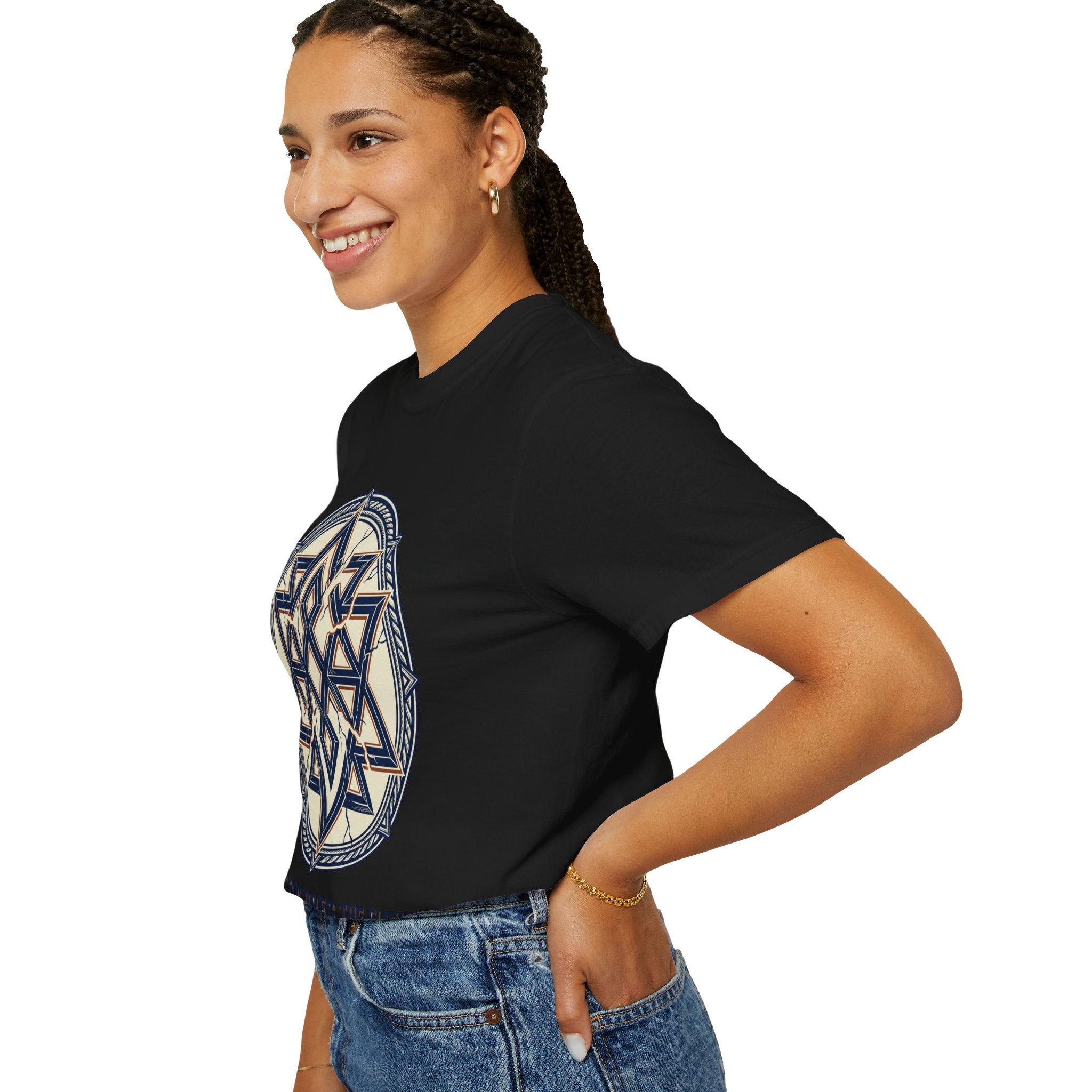 Power Runs Black PRB Geometric Star Mandala T-Shirt — "Control Fractures the Flow" Graphic Tee by Power Runs Black