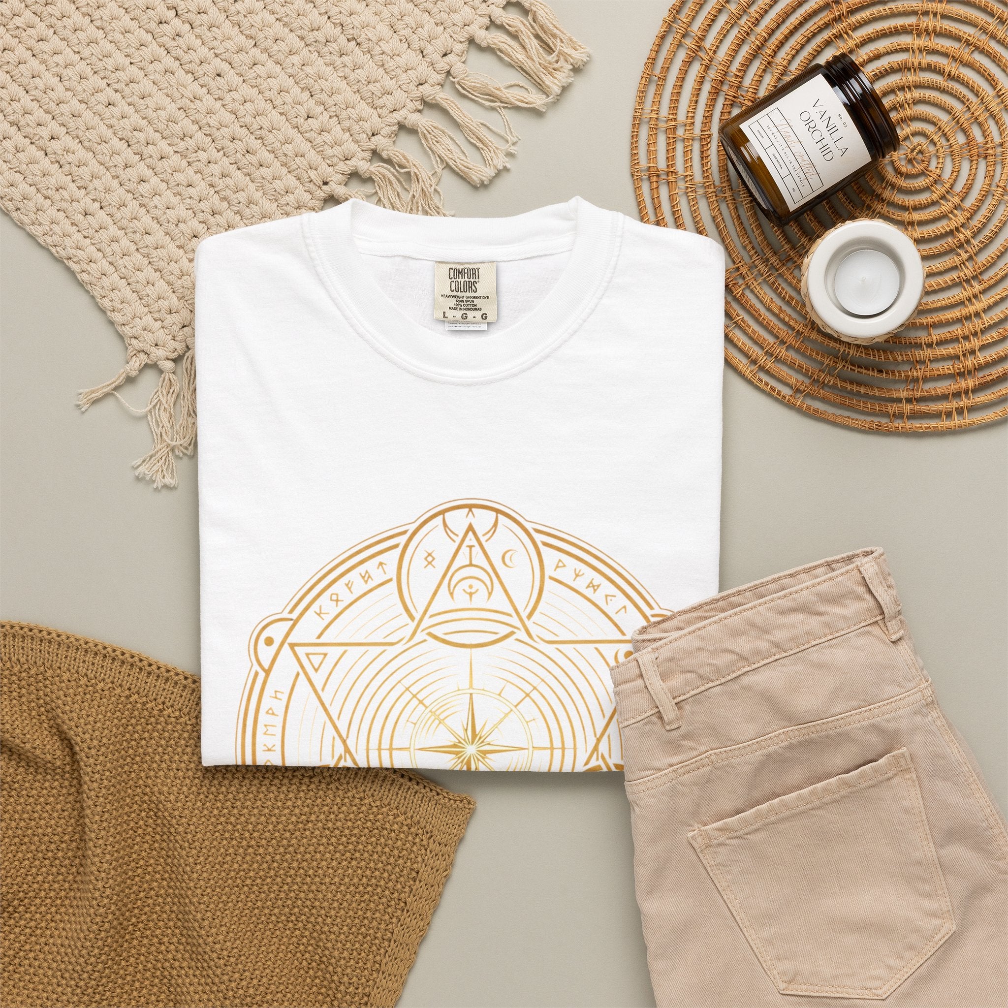 Power Runs Black PRB — Veyra Kain Geometric Sigil Tee with “Too Much Becomes Ruin” Graphic T-Shirt by Printify