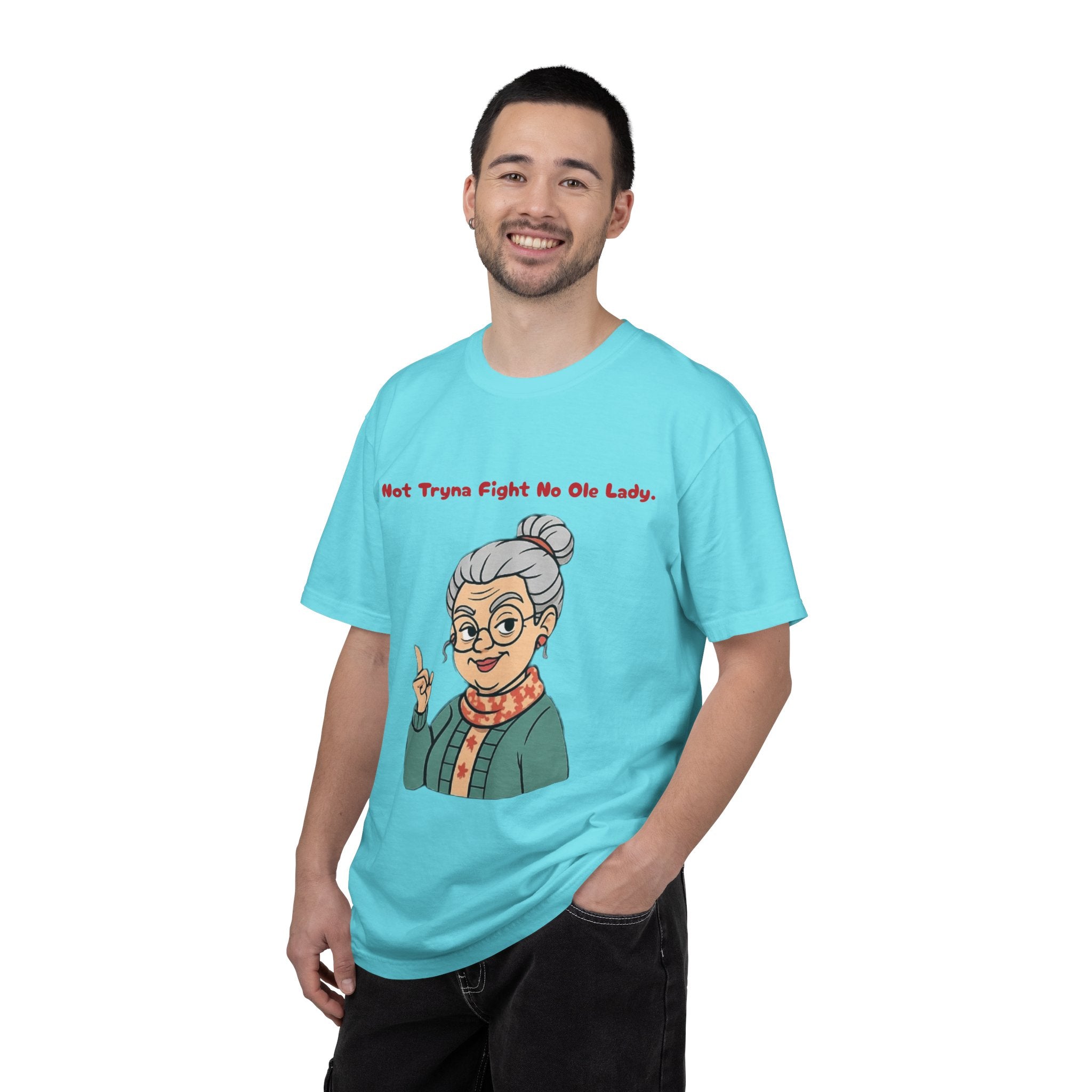 PRB Not Tryna Fight No Ole Lady T-shirt | Funny Grandma Graphic Tee by Power Runs Black