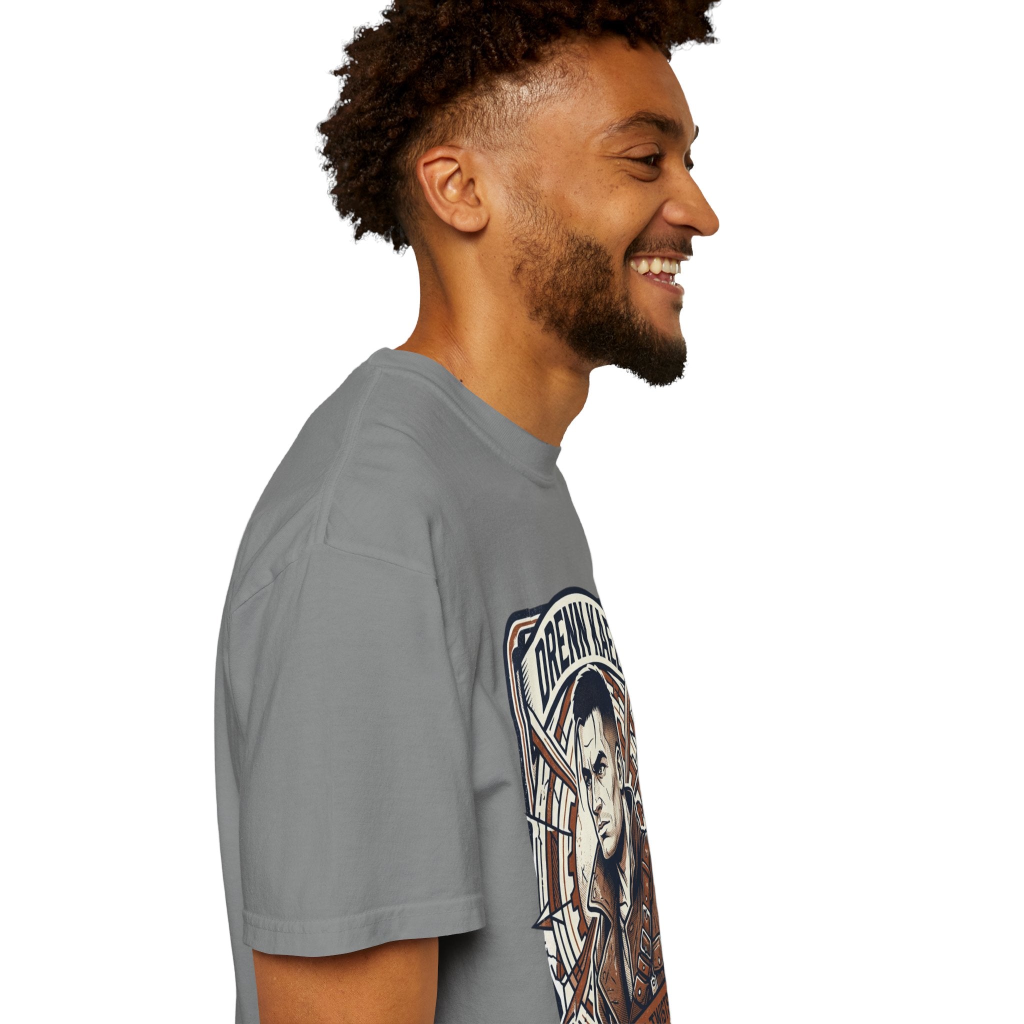 Power Runs Black PRB Drenn Kael Portrait T-Shirt — "Rebellion Twists the Axis" Graphic Tee by Printify