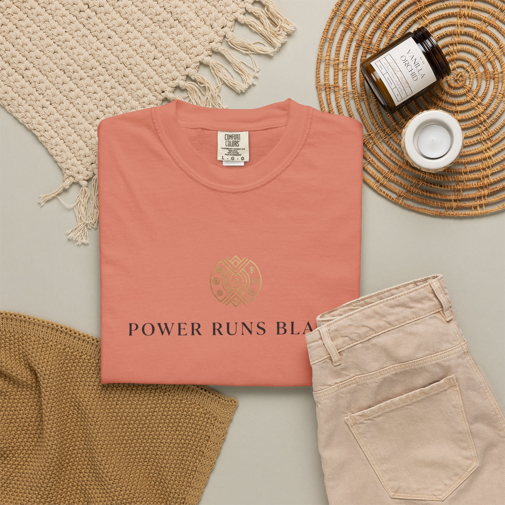 Power Runs Black PRB Graphic T-Shirt — Minimal Emblem Tee by Power Runs Black