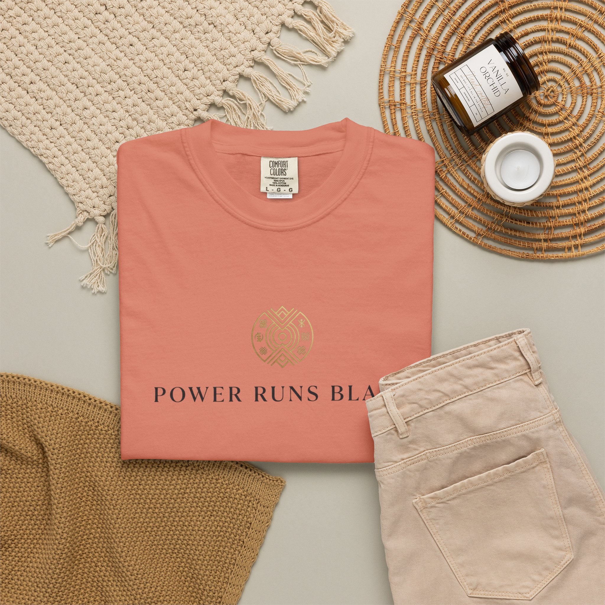 Power Runs Black PRB Graphic T-Shirt — Minimal Emblem Tee by Power Runs Black