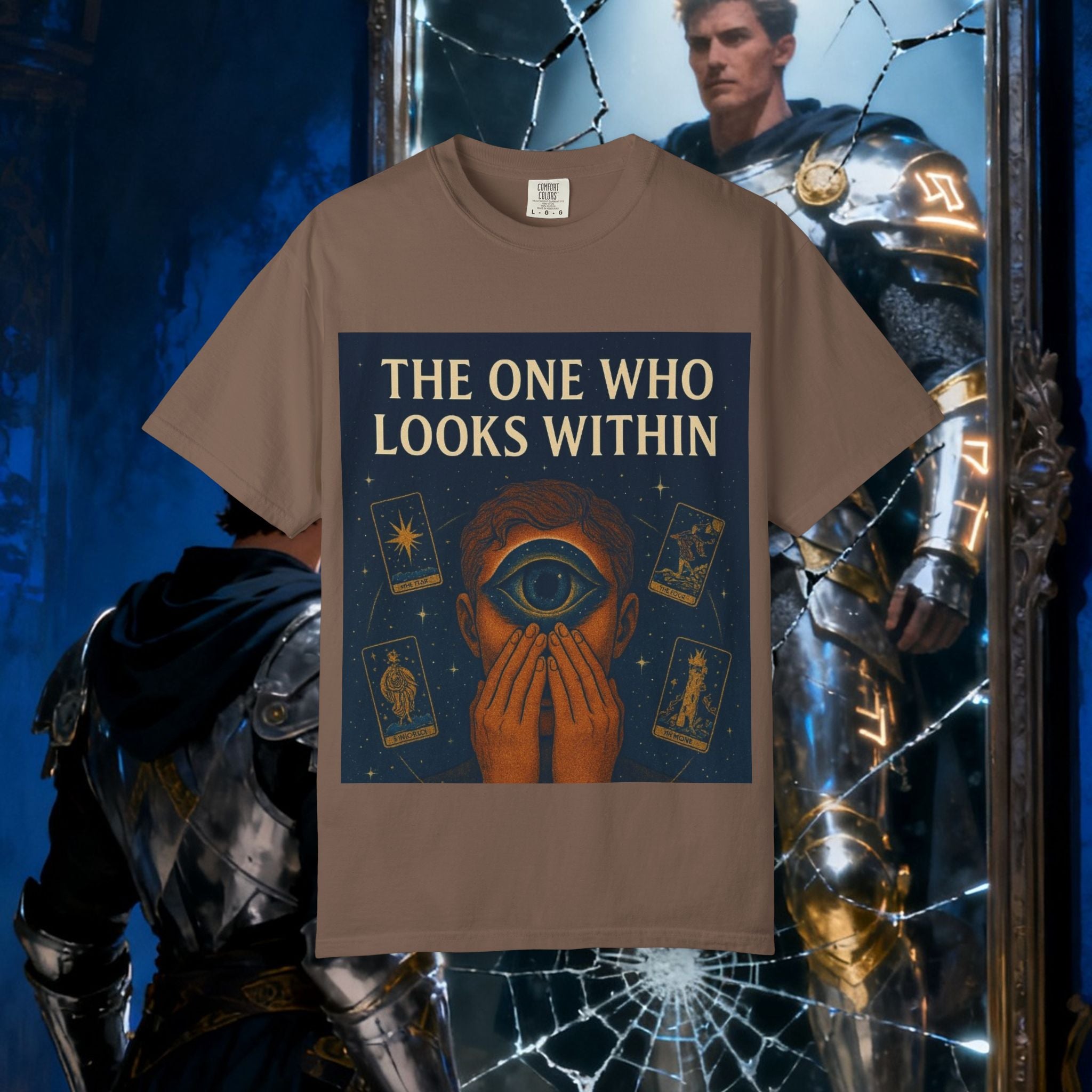 PRB Tarot Eye T-Shirt — "The One Who Looks Within" Mystical Graphic Tee by Power Runs Black