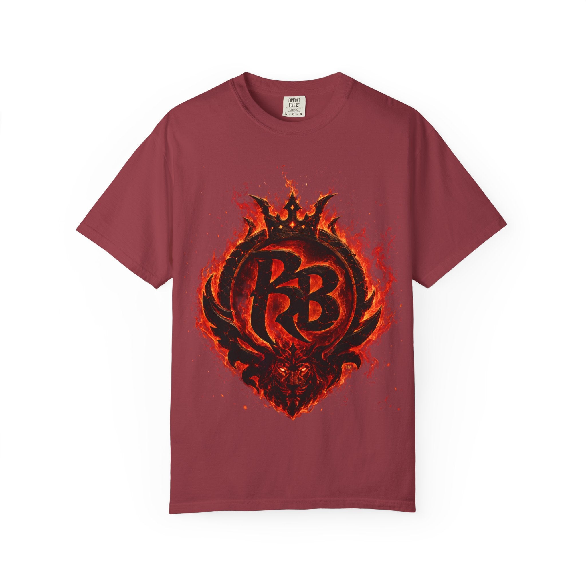 Power Runs Back PRB Flame Logo T-shirt | Fiery Emblem Tee, Grunge Rock Chic by Power Runs Black