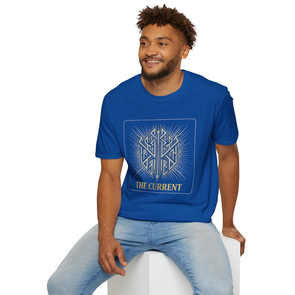 Power Runs Black PRB The Current Geometric Logo T-Shirt by Printify