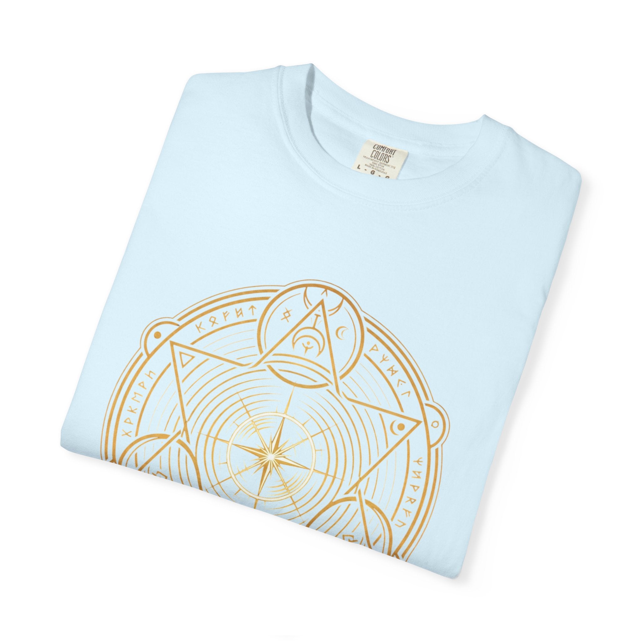 Power Runs Black PRB — Veyra Kain Geometric Sigil Tee with “Too Much Becomes Ruin” Graphic T-Shirt by Printify