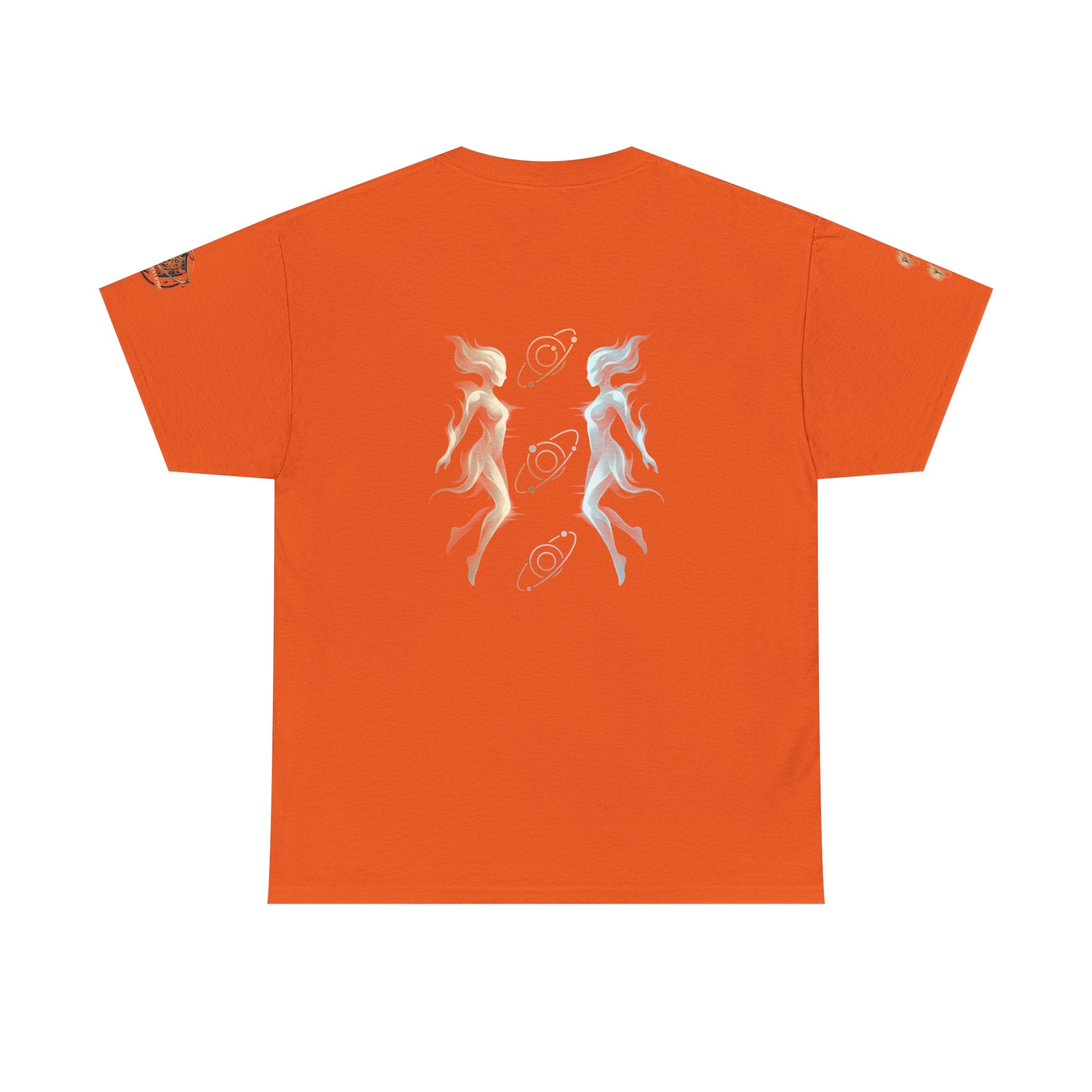 Power Runs Black Gemini Spirit Tee — Twin Sun & Moon Celestial Graphic T-Shirt by Printify