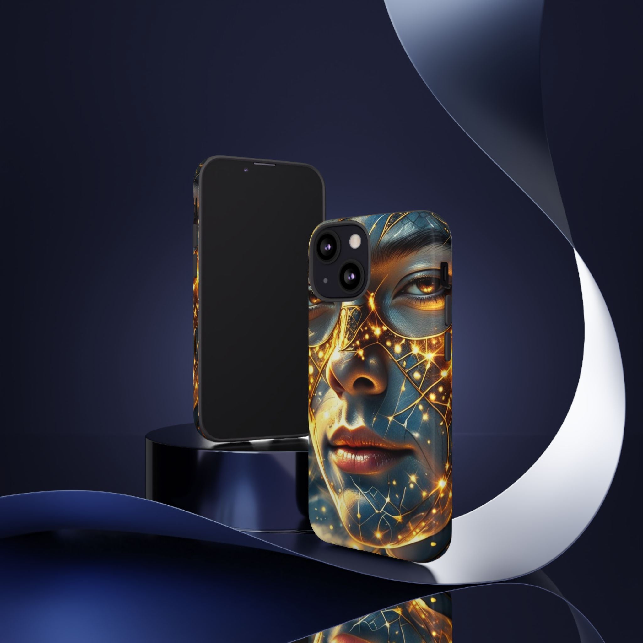 PRB Galactic Portrait Tough Case | Cosmic Face Phone Case, Starry Nebula Design by Power Runs Black