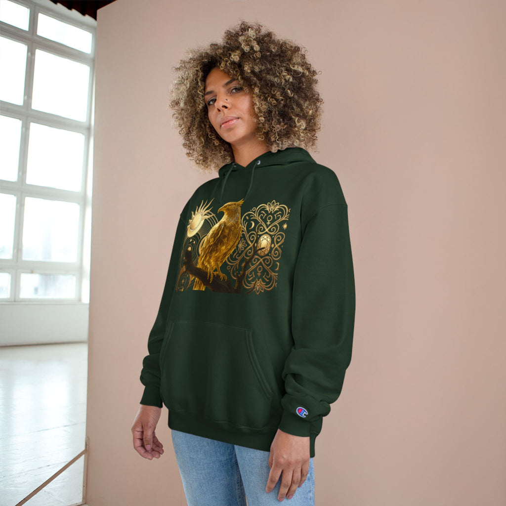 PRB Golden Owl Sundial Graphic Champion Hoodie by Power Runs Black
