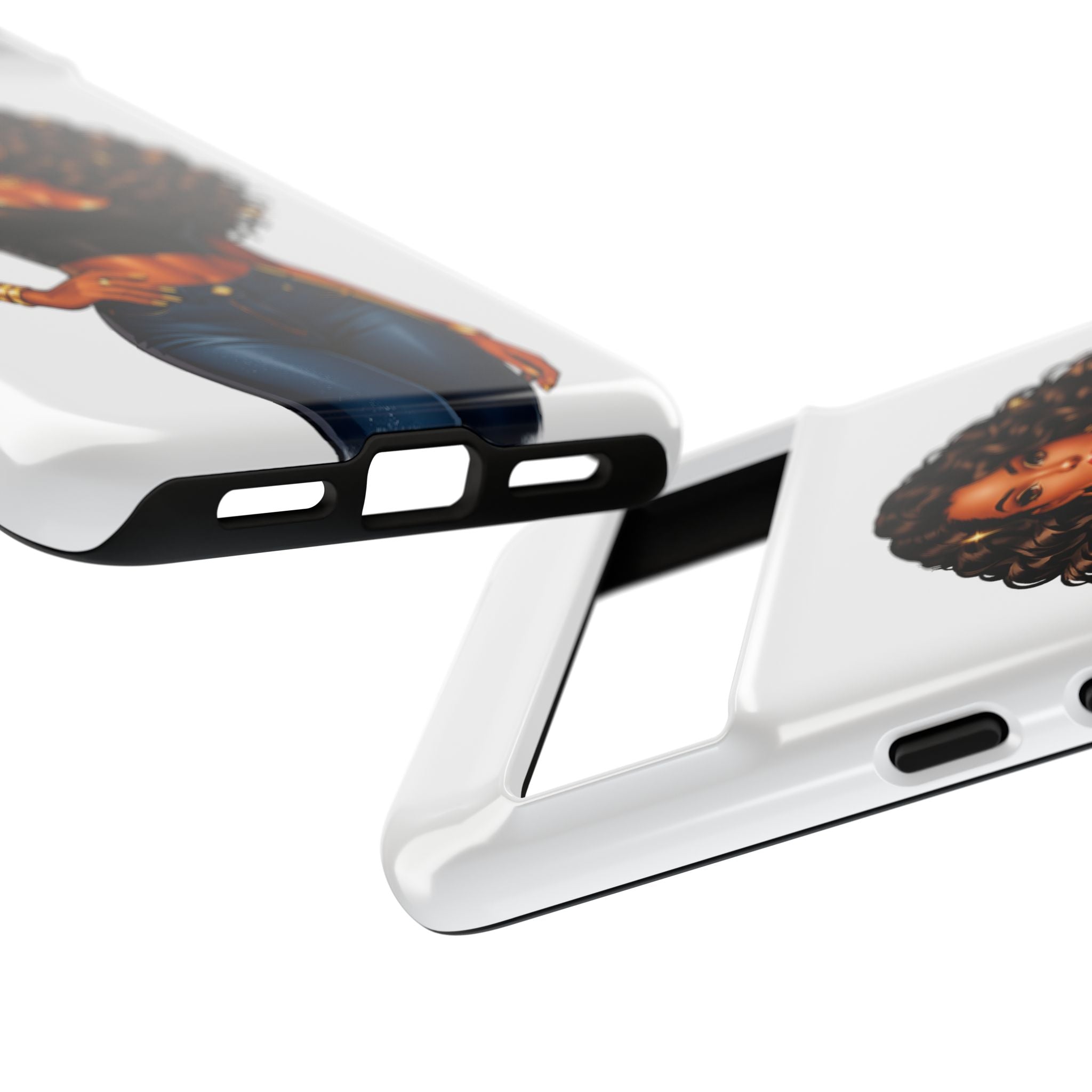 Pretty Rich Bitch by PRB Curly Hair Phone Case by Power Runs Black
