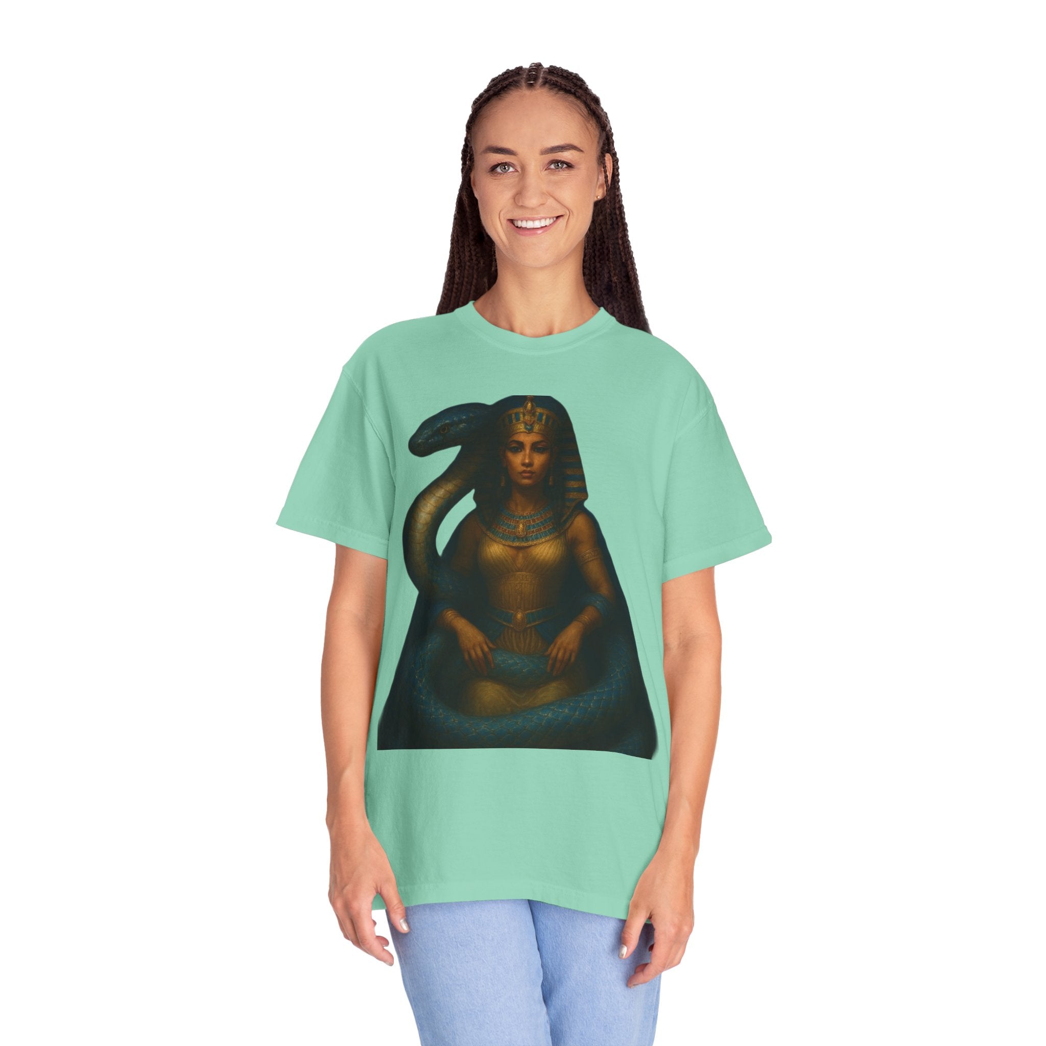 PRB Egyptian Goddess with Snake T-Shirt | Pharaoh Serpent Art Tee by Power Runs Black