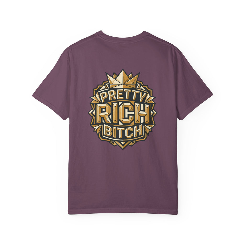 Pretty Rich Bitch The Collection by PRB T-Shirt — Bold Graphic Tee with Empowered Woman Portrait by Power Runs Black